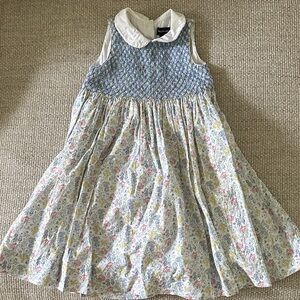 Ralph Lauren Blue and White Floral Kids Dress
